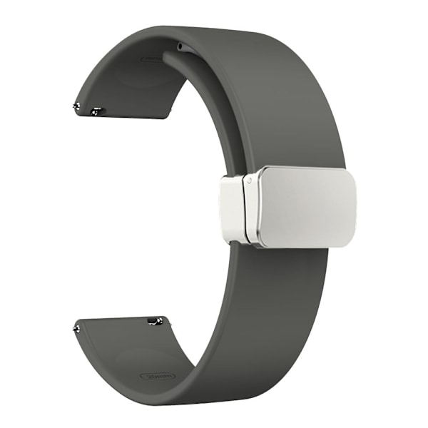 22 mm universal enkel silikonrem med sølvspenne - Space Grey Silver grey