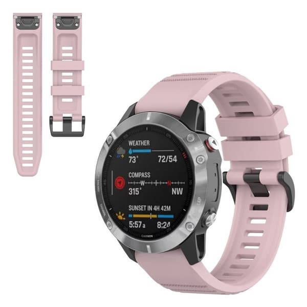 Garmin Fenix 6X Pro silikonearmbånd - Dyb Pink Pink