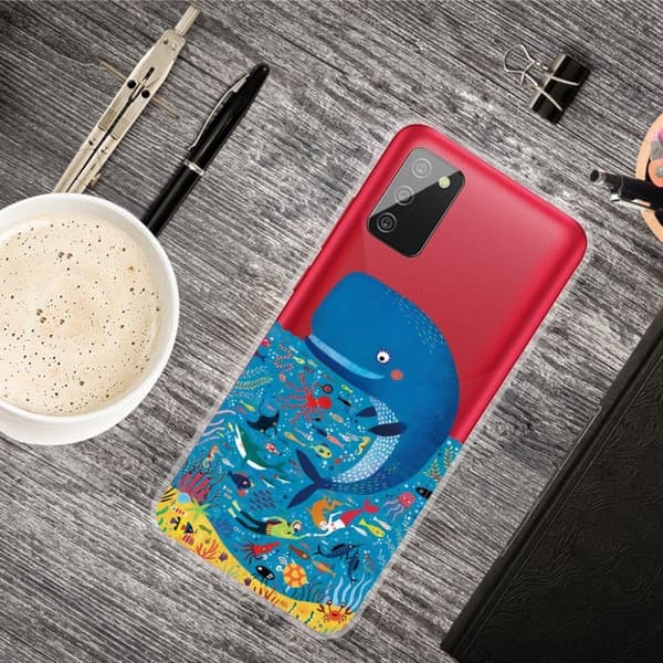 Deco Samsung Galaxy A02s Etui - Blå Hval Blue