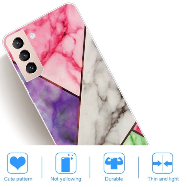 Marble Samsung Galaxy S22 Plus Etui - Lilla / Rose / Hvit / Grønn Multicolor