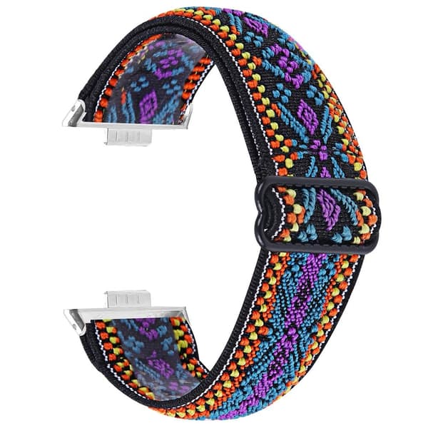 Huawei Watch Fit 3 Nylon Klockarmband Mönster Tryck Justerbart Elastiskt Armband - 5# multifärg