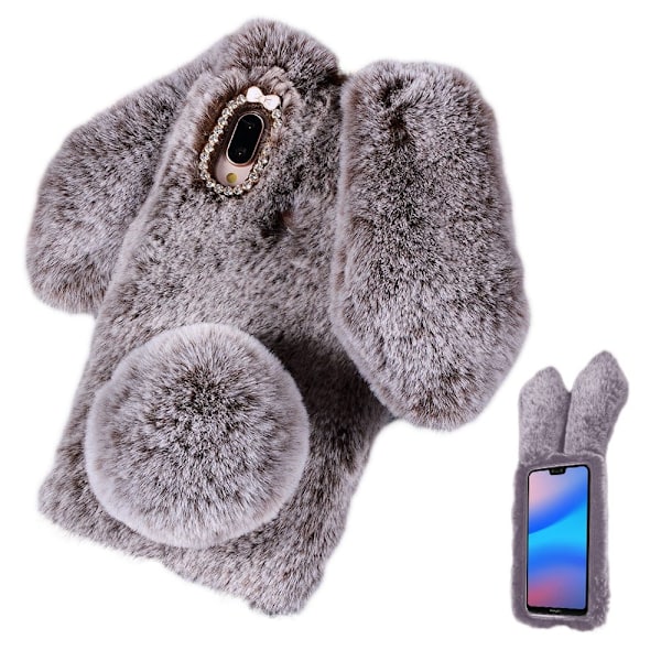 Fluffy Rabbit Huawei P20 Lite skal - Brun Brun