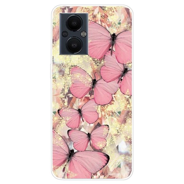 Deco OnePlus Nord N20 5G Etui - Lyserøde Sommerfugle Multicolor