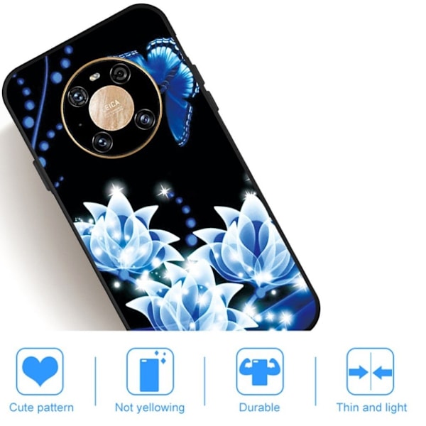 Imagine Huawei Mate 40 etui - Luminous blomster Blue