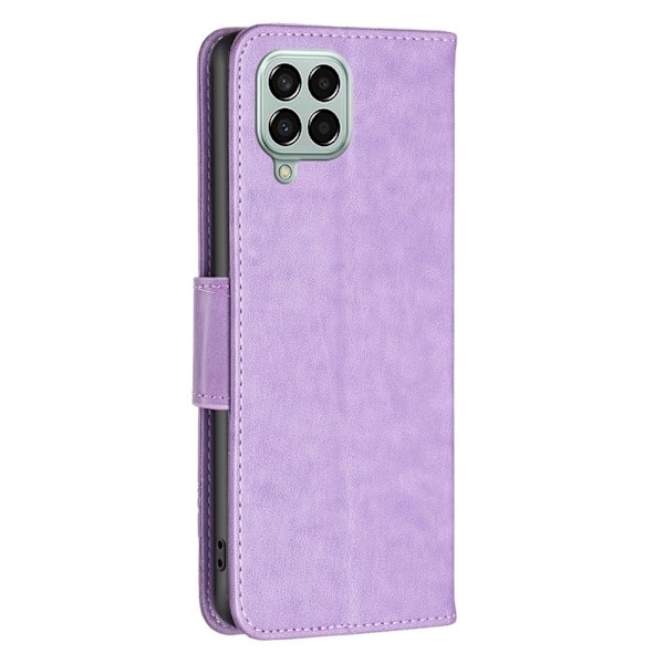 Butterfly läder Samsung Galaxy M33 5G fodral - Lila Lila
