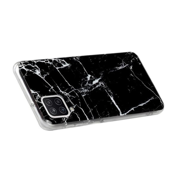 Marble design Samsung Galaxy A12 5G kotelot - Musta Black