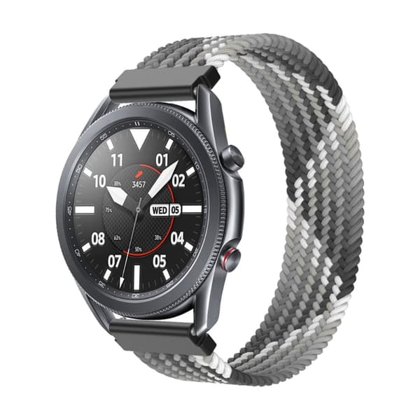 Elastisk nylon-urrem til Samsung Galaxy Watch 4 - Gradient Grå Størrelse: L Silver grey