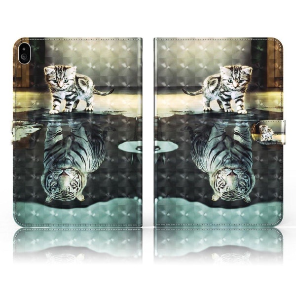 Lenovo Tab M10 pattern leather flip case - Cat and Tiger Multicolor