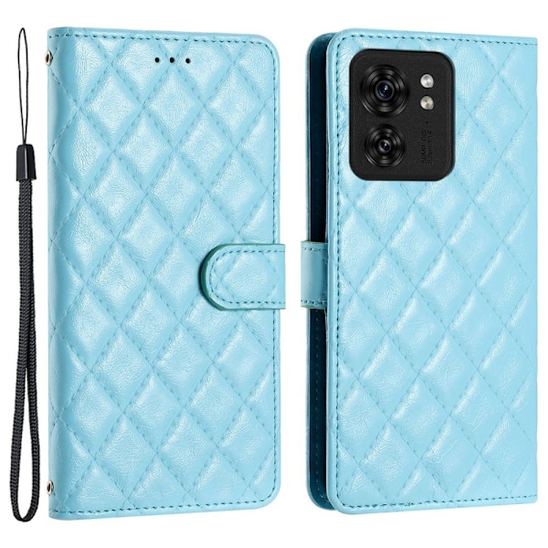 Funksjonelt rombe lommebokdeksel for Motorola Edge 40 - Blå Blue