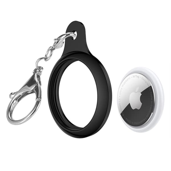 AirTags glasetui med nøglering - Sort Black
