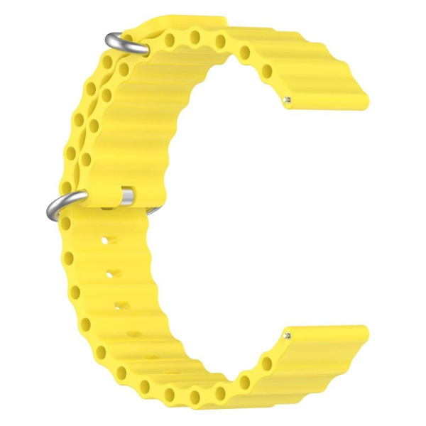 20mm Universal wave design silikone urrem - Gul Yellow
