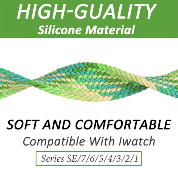 Apple Watch Series 8 (45mm) / Watch Ultra elastisk nylon-urrem - Gradient Grøn Størrelse: L Green