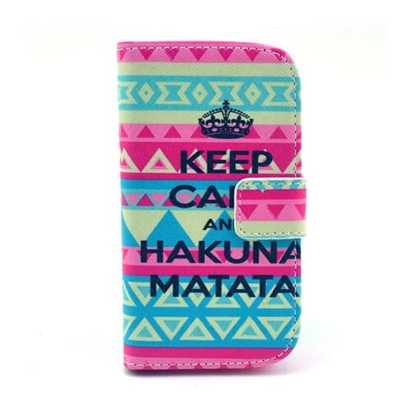 Moberg Samsung Galaxy Trend Læder Flip Etui - Keep Calm Og Hakuna Matata Multicolor