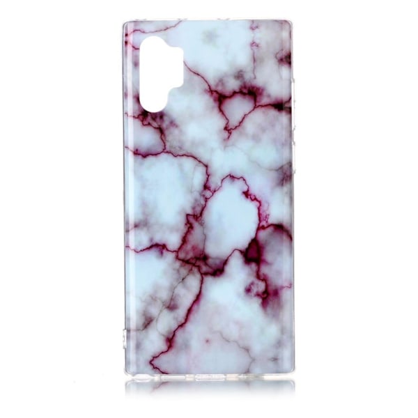 Marmormotiv Samsung Galaxy Note 10 Plus skal - Ros / Vit Vit