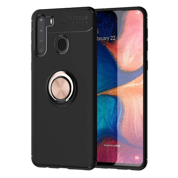 Ringo kuoret - Samsung Galaxy A21 - Musta / Ruusukulta Black