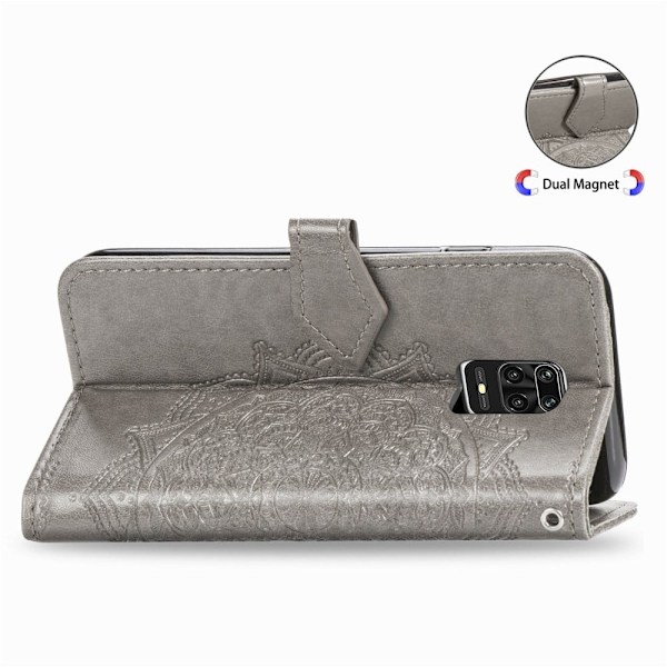 Mandala Xiaomi Redmi Note 9 Pro Max / 9 Pro / 9s Flip Etui - Grå Silver grey
