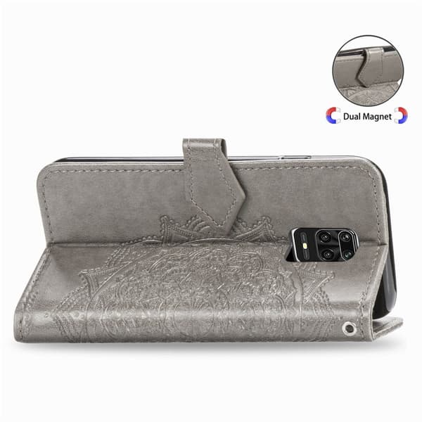 Mandala Xiaomi Redmi Note 9 Pro Max / 9 Pro / 9s Flippetui - Grå Silver grey