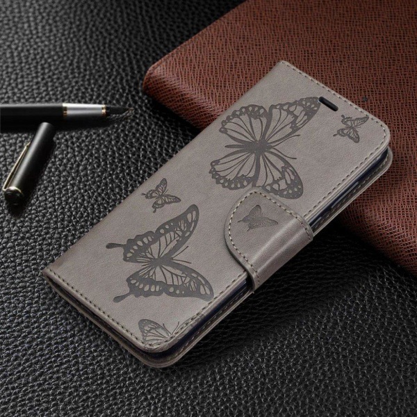 Butterfly Huawei Y5p / Honor 9s Flip Etui - Grå Silver grey
