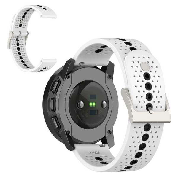 22mm Suunto 9 Peak dual color silicone watch strap - White / Bla White