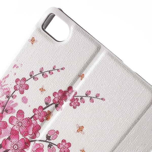 Moberg View Huawei Ascend P8 Læder Flip Etui - Træ I Blomst Multicolor
