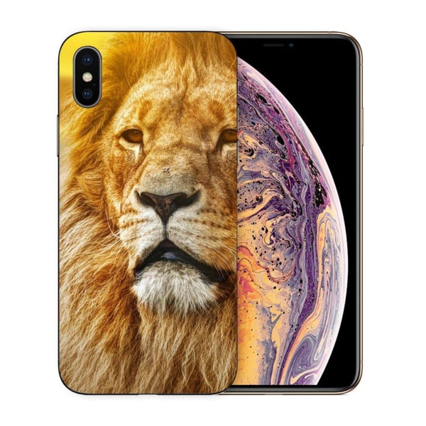 iPhone XS pattern printing soft case - Brown Lion Brun