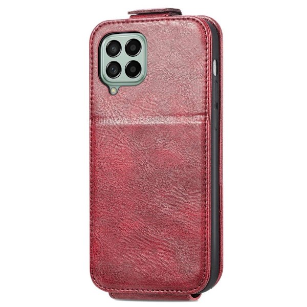 Vertical Flip Phone Etui med Zipper til Samsung Galaxy A12 5G - Rød Red