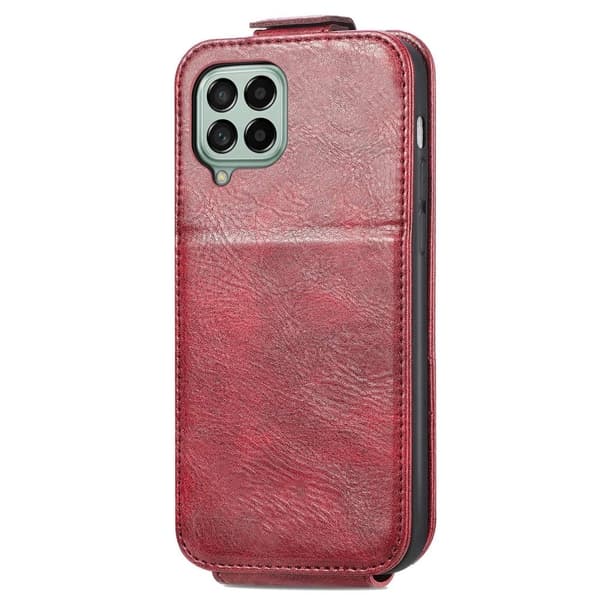 Vertical Flip Phone Suojakotelo With Zipper For Samsung Galaxy A12 5G - Punainen Red