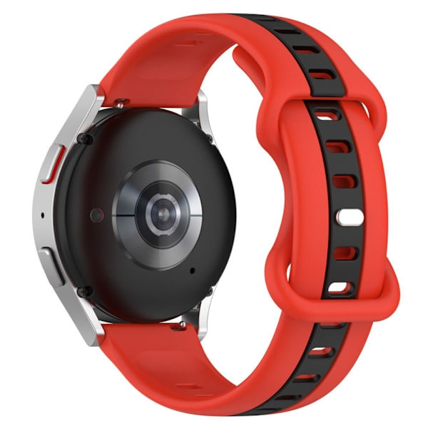22mm Universal kaksivärinen silikoni ranneke - Punainen / Musta Red