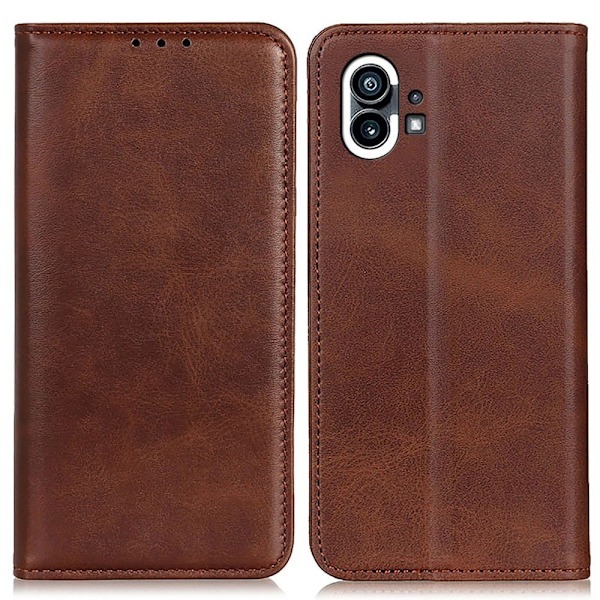 Flip Etui med Pung i Ægte Læder til Nothing Phone (1) - Kaffe Brown