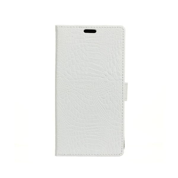 HTC 10 Evo stilfuldt læder-etui m. krokodilletekstur - Hvid White