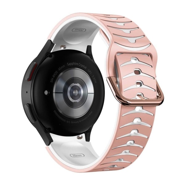 Samsung Galaxy Watch 5 / 5 Pro / 4 curved line style silicone wa Pink