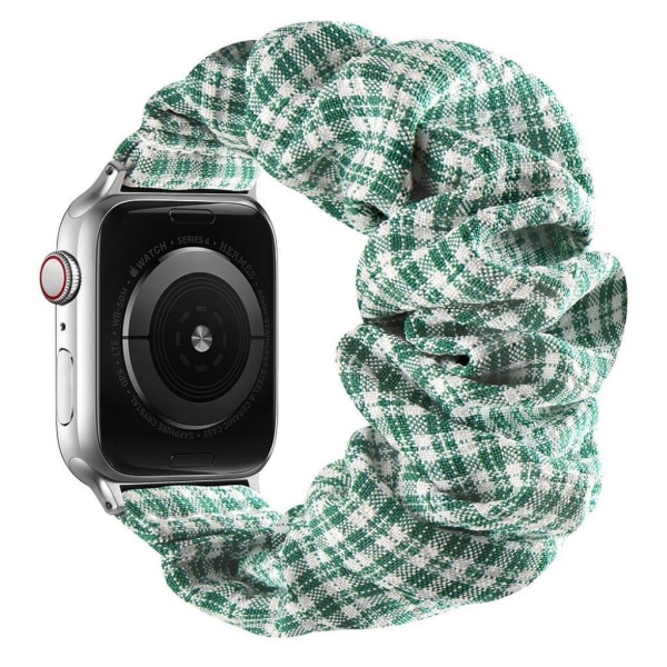 Apple Watch 42mm - 44mm joustava hiusnauha - Vihreä Ruutu / Koko: L Green