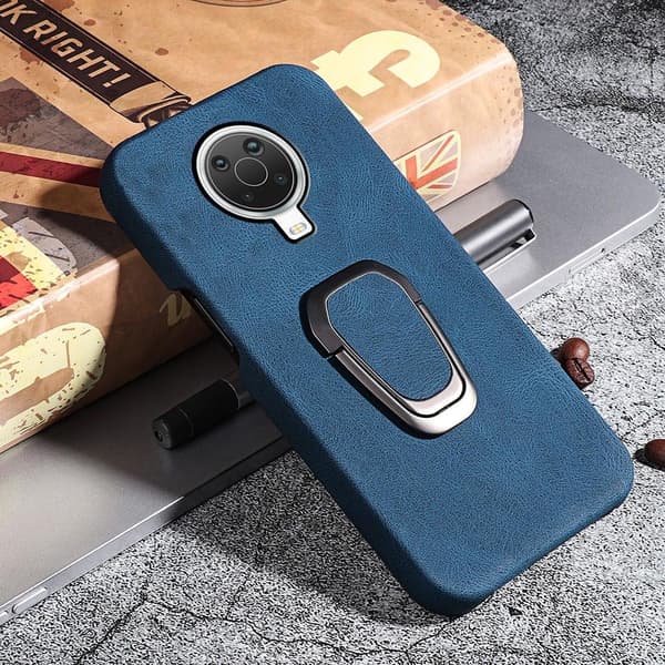 Støtsikkert skinndeksel med ovalt kickstand for Nokia G20 - Blå Blue