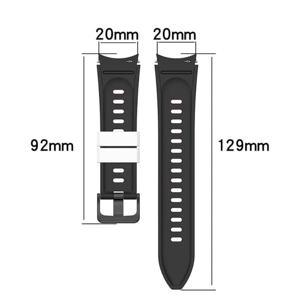 Samsung Galaxy Watch 5 / 4 / 3 silikoninen ranneke - Punainen / Musta Red