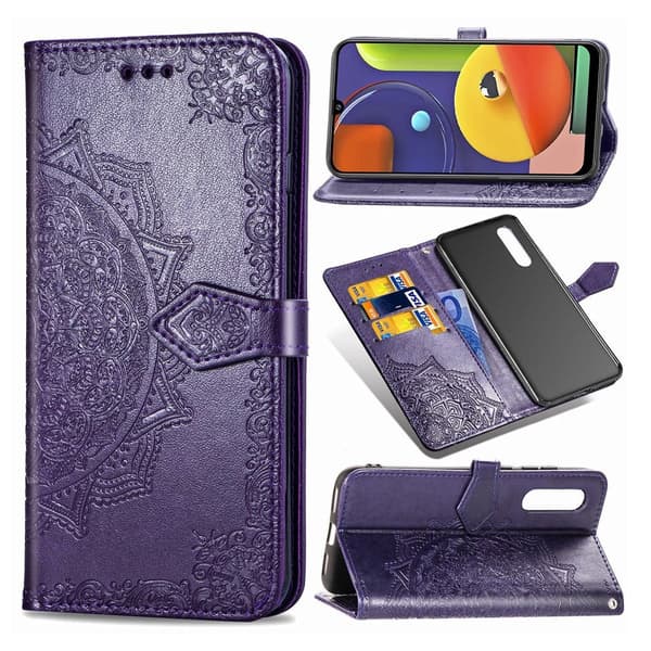 Mandala Samsung Galaxy A50 veske - Lilla Purple