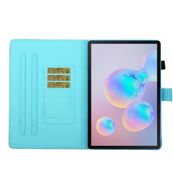 Samsung Galaxy Tab S7 tryckning läder flip fodral - kronblad multifärg
