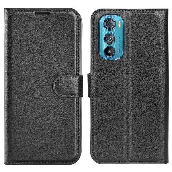 Classic Motorola Edge 30 flip kuoret - Musta Black