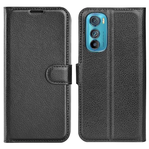 Klassisk Motorola Edge 30 flip etui - Sort Black