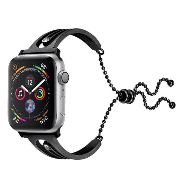 Apple Watch Series 5 44mm Rhinsten dekorations Urrem - Sort Black