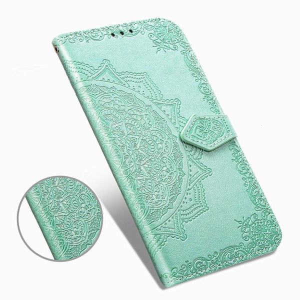 Mandala iPhone 12 Pro Max læderetui - Grøn Green