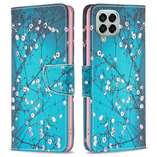 Wonderland Samsung Galaxy M33 5G flip etui - Blommeblomst Blue