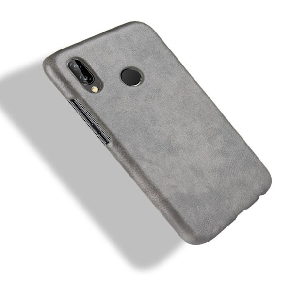Huawei P20 Lite Liitsihedelmä Jyväinen Synteetti Nahkainen Muovi Takasuoja Kuori - Harmaa Silver grey