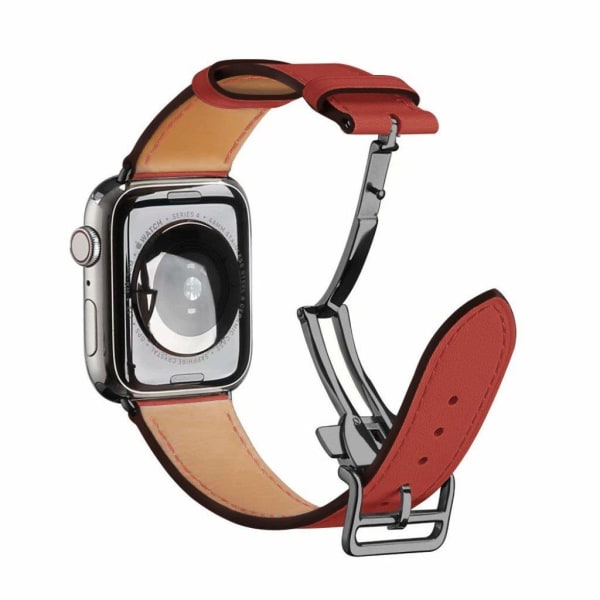 äkta läder svart spänne klockarmband för Apple Watch Series 6 / 5 40mm - Camellia Brun