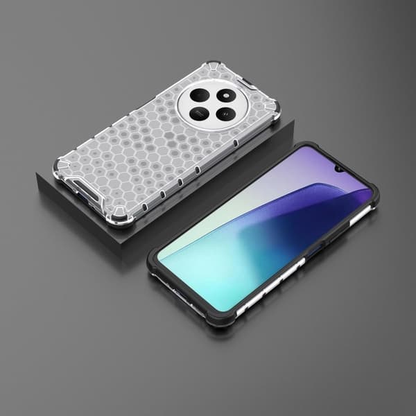Bofink Honeycomb Xiaomi Redmi 14R / Xiaomi Redmi 14C deksel - Grå Silver grey