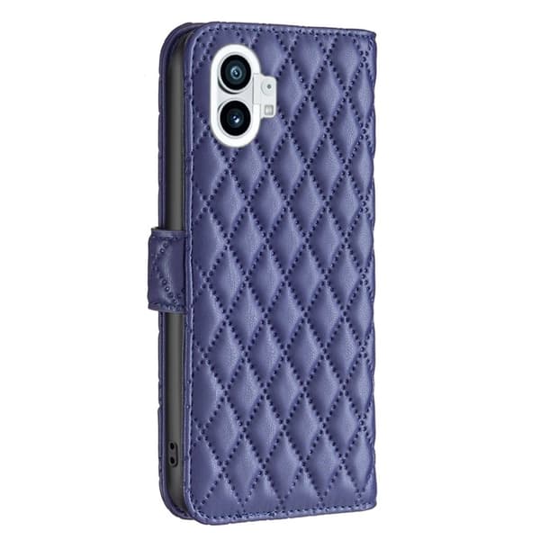 Rhombus mat Nothing Phone (1) flip etui - Blå Blue