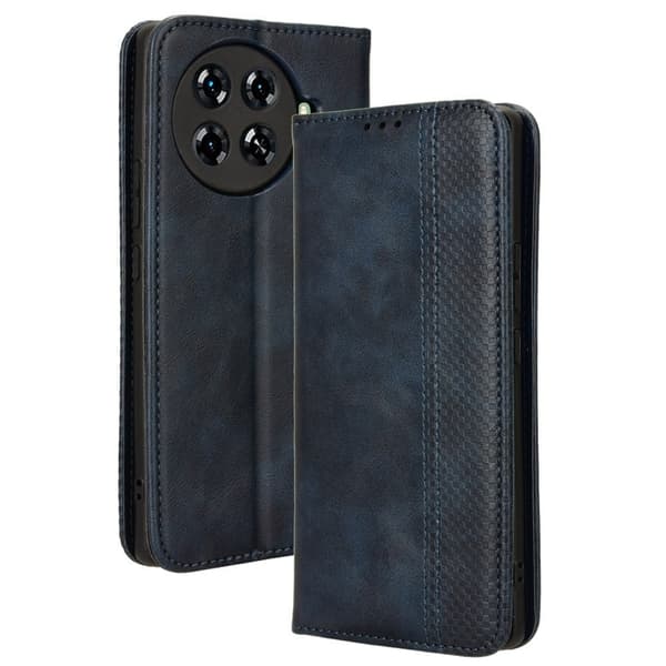 Bofink Vintage Tecno Spark 20 Pro Plus lærveske - Blå Blue