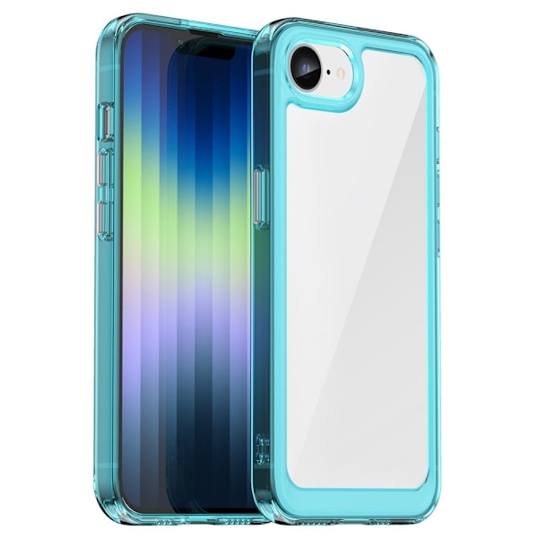 iPhone 16e smart akryl cover - Gennemsigtig Blå Transparent