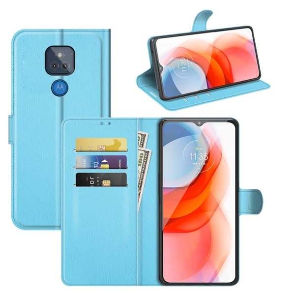Classic Motorola Moto G Play (2021) Flip etui - Blå Blue