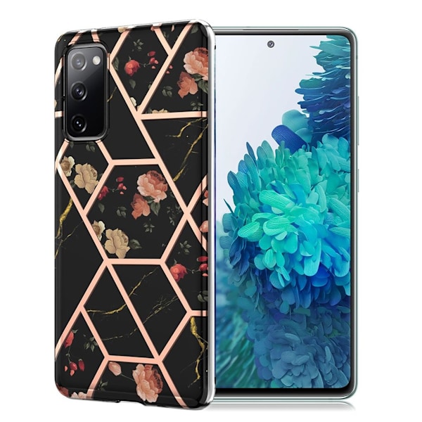 Marmormotiv Samsung Galaxy S20 FE 5G / Samsung Galaxy S20 FE skal - Svart Marmor / Blomma multifärg