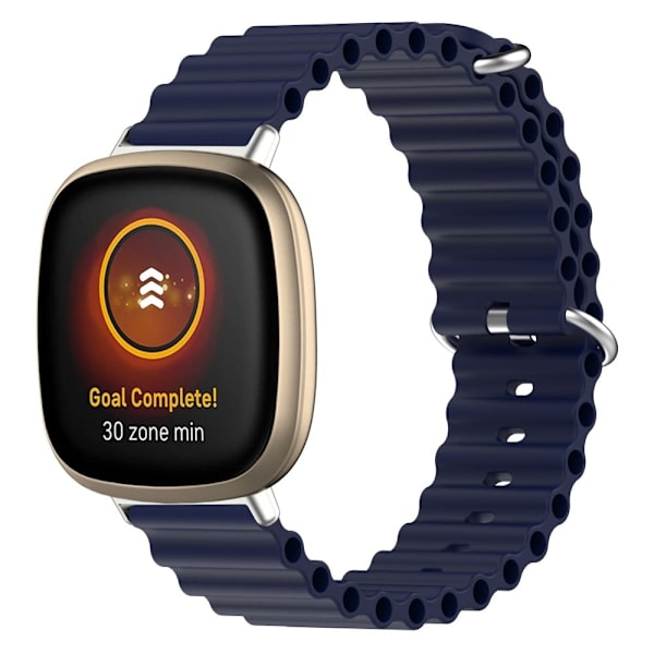 Fitbit Sense 2 / Versa 4 / 3 klockarmband i oceanbandsstil - Midnattsblå Blå